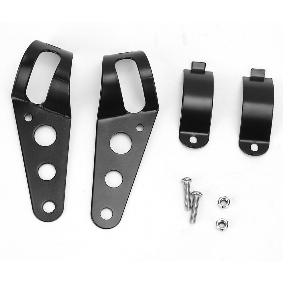 Motorcycle Headlight Mount Bracket, Universal Fit 35Mm-43Mm Adjustable Size Aluminum Fork Tube Clamp For Chopper Cafe Racer Bobber Custom Bikes, 9358999779676