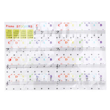 Adesivos para teclado de piano, letras removíveis para pianos de 37, 49, 61 e 88 teclas, etiquetas autoadesivas brilhantes e à prova d'água para
