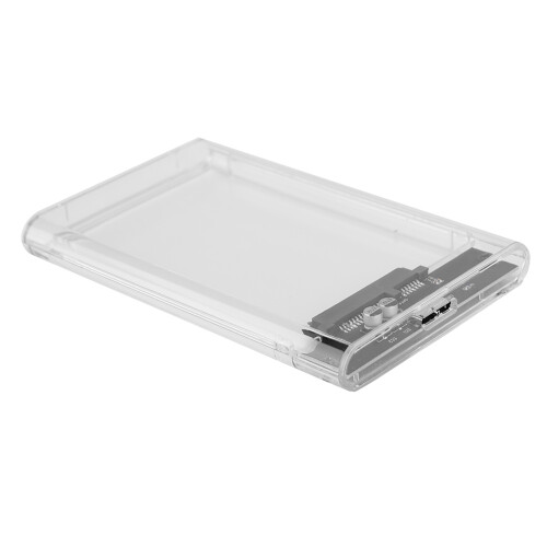 Hårddisklåda för 2,5-tums SATA-enhet, USB 3.0, genomskinlig hårddisklåda med transparent plastdesign, stöder snabb dataöverföring 1