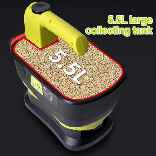 Cordless Seed Spreader with 5.5L Hopper, 140 Adjustable Width, Electric Fertilizer Lawn Tool 1