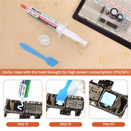 RELIFE RL-407 Thermal Silica CPU Cooling Paste CPU Electronic Components Cooling General Thermal Silicone Silicone Paste 2