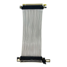Câble D'Extension de Carte Graphique PCIe 5.0 X16 GPU PCI-E 5.0 Gen5 64 Go/S Câble Plaqué Argent Câble Montant à Angle Droit à 90  10 cm
