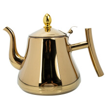 Travel Kettle Stainless Steel Lightweight 1.5L Quiet Boil Tea Pot with Fine Mesh Strainer for Camping and Home Use