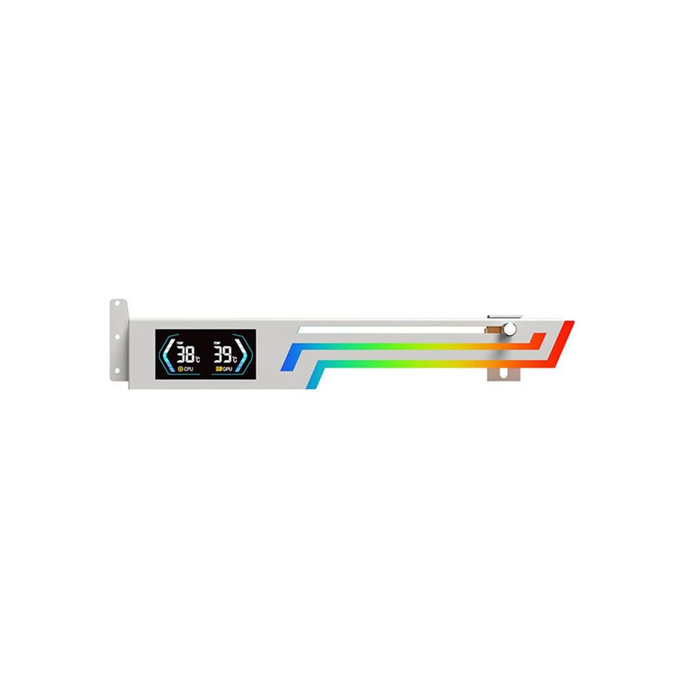 White Temperature Display Card Bracket 5V 3Pin Argb Aura Sync Card Vga Holder Height Adjustable