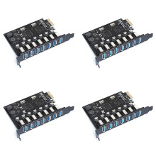 4X USB 3.0 PCI Express Adapter PCI E Naar 7 Poorten USB 3 Uitbreiding Adapterkaart USB3 PCIe PCI-E X1 Controller Converter (VIA)