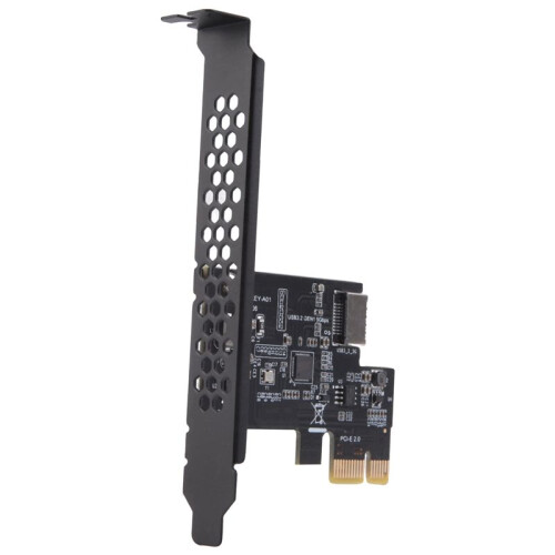 2X PCI-E 1X to USB 3.2 GEN1 5Gbps Type-E A-Key Expansion Card,Front Panel Type-C Interface for Desktop PC(ASM1042A) 2