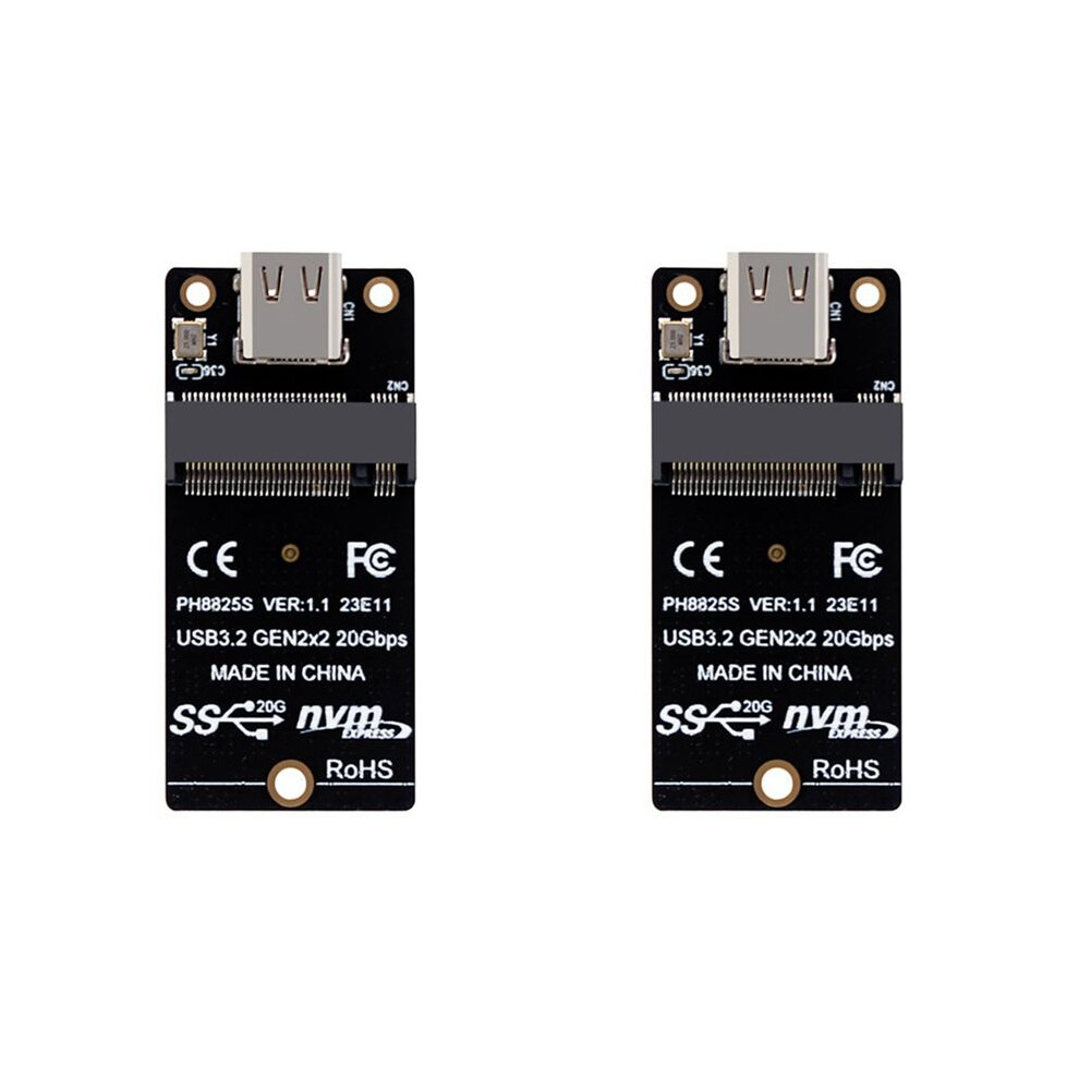 2X Nvme To Usb 3.2 Type-C Adapter M2 Nvme Ssd Adapter Asm2364 Usb 3.2 Gen2 X2 20Gbps Support M2 Nvme Ssd 2230/42/60/80 6032029527170