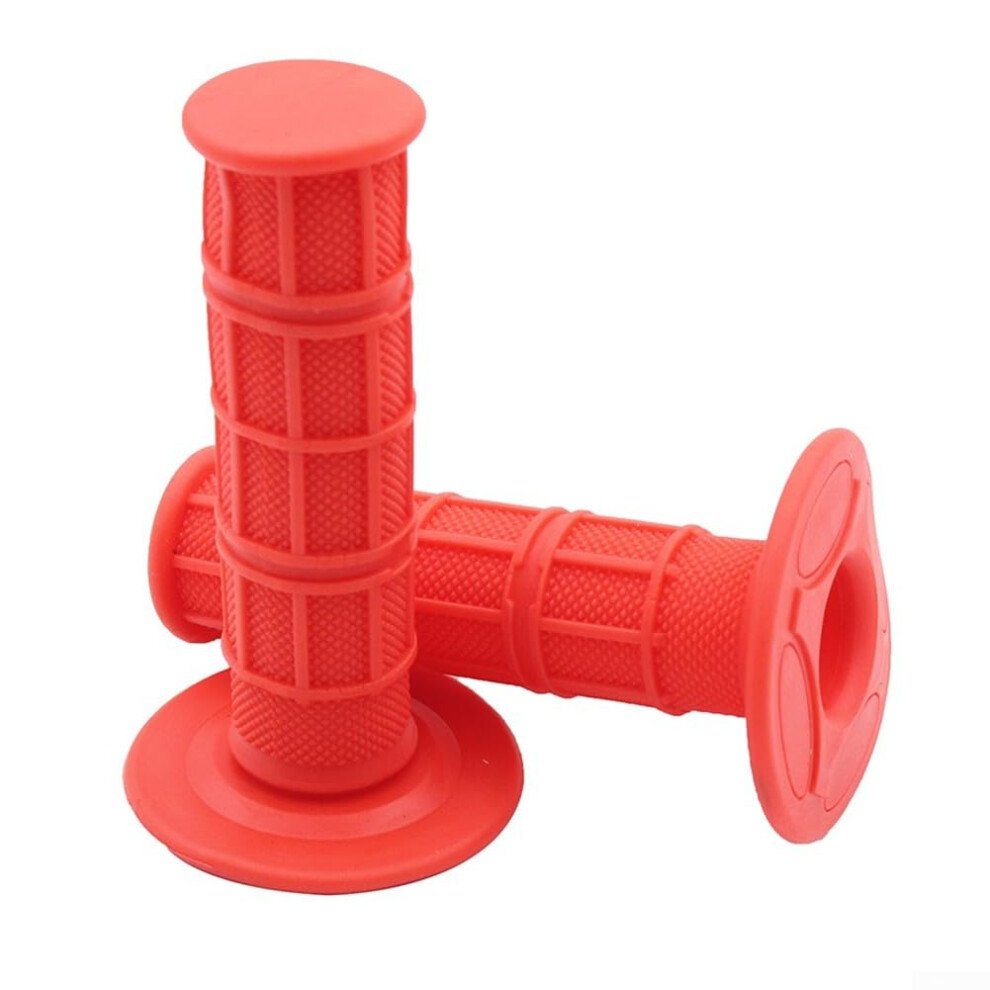22Mm Motorcycle Handle Grips, Nonslip Rubber, Fits 22Mm Handlebars, Enhanced Control, Red 9187378475416
