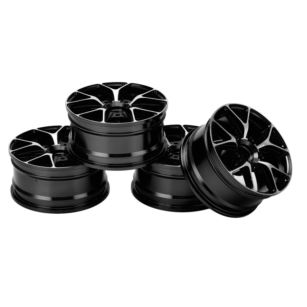 Upgrade Your Rc Car: 4Pcs Lightweight Aluminum Wheel Hubs - Black 4651376320436