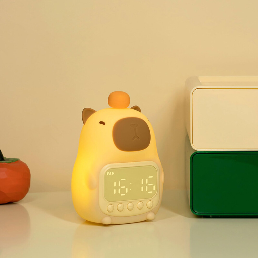 Capybara Night Alarm Clock, Dimmable Led Usb Bedside Lamp For Kids, Kawaii Capybara Lamp, Color Variants Light