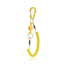 Fishing Net Release Holder Rope Clip Connectors with Coiled Lanyards in Yellow for Easy Landing and Secure Attachment