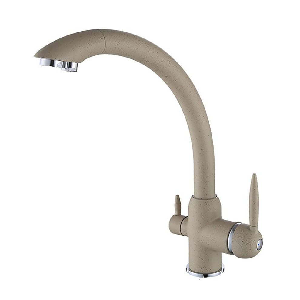 Kitchen Sink Faucet, Doublehandle, 360Degree Rotating Hot And Cold Water Mixer, Watersaving Filter Faucet 9187378477120