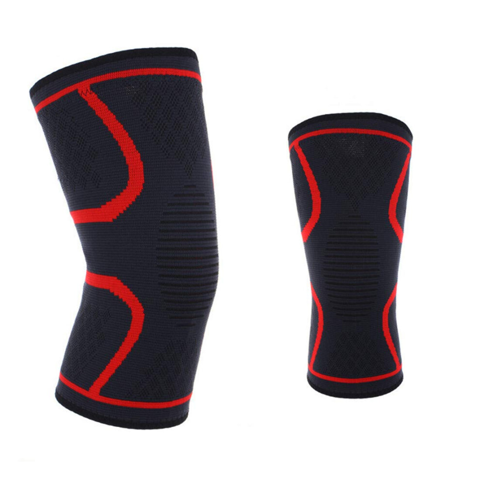 Knee Brace Two Pack  Compression Knee Strap For Basketball, Volleyball, Running, Hiking  Size M, Pain Relief