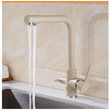 Kitchen Faucet 3Way, DualHandle, Cold Hot, With Drinking Water Filter, Antique Brass Finish