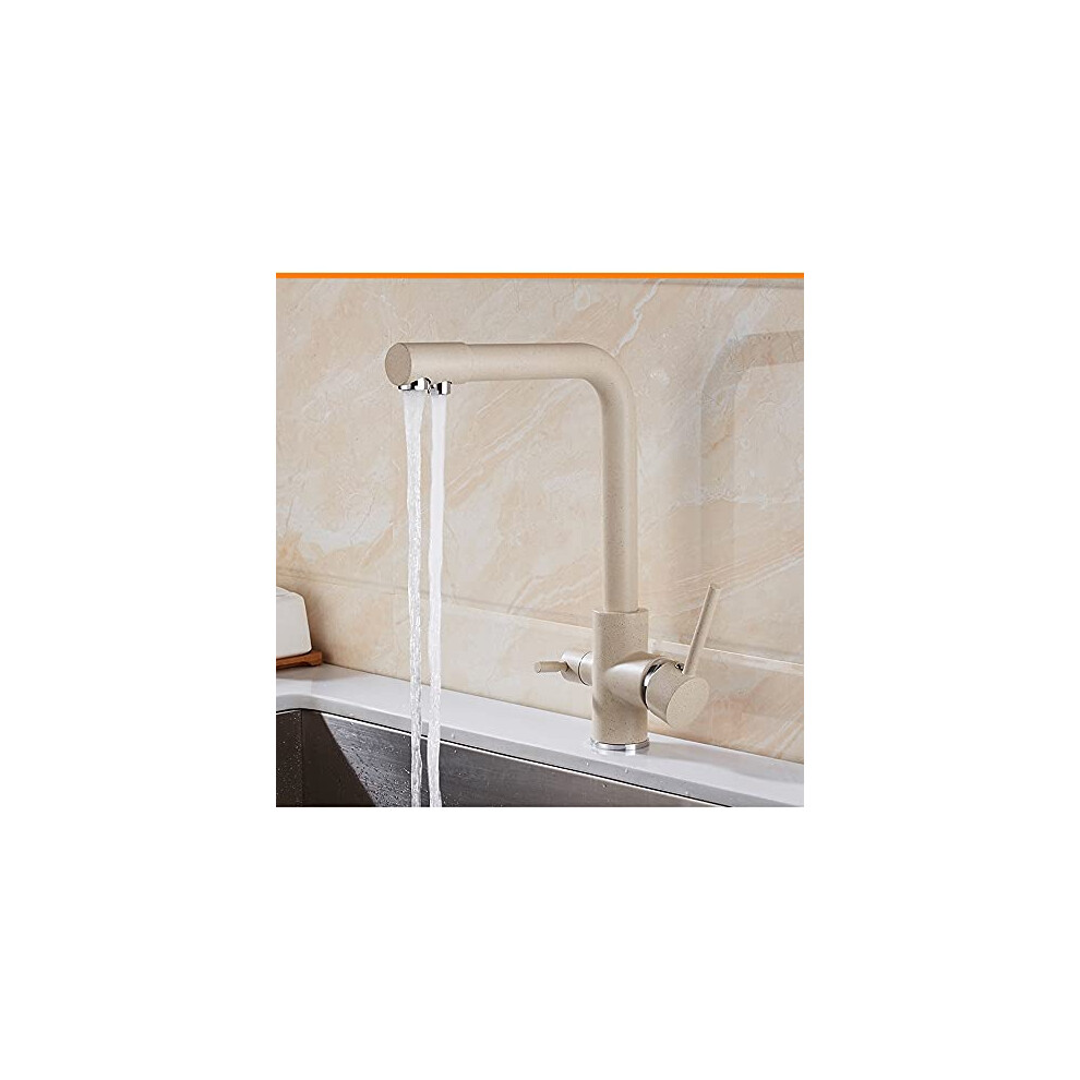Kitchen Faucet 3Way, Dualhandle, Cold Hot, With Drinking Water Filter, Antique Brass Finish 9187378477519