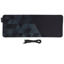 RGB-gamingmuismat met stoffen oppervlak, antislip rubberen basis voor soepele beweging en verbeterde prestaties.