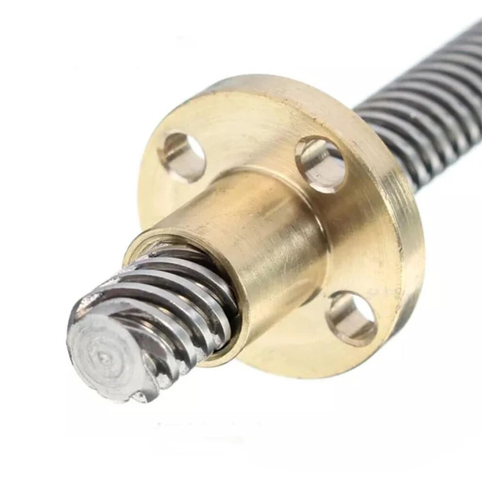 T8 Lead Screw 250Mm With Brass Nut For 3D Printer, 8Mm Diameter Precise Thread Pitch 2Mm Lead 4Mm 9187378478301