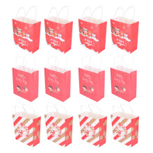 Sacs cadeaux de Noël en papier kraft écologique de qualité supérieure, poignées épaisses et résistantes, fond renforcé, matériaux de