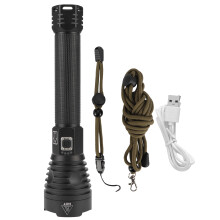 Tóirsí In-athluchtaithe Ard-Lumens le haghaidh Eachtraí Allamuigh, Tóirsí LED Super-gheala Uiscedhíonach Tactach le XHP90Quadcore LED agus