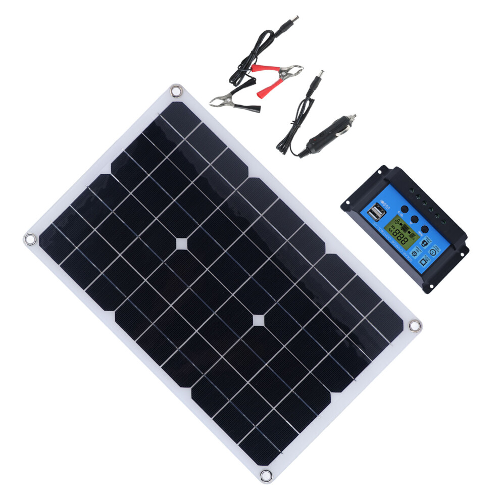 50W Monocrystalline Solar Battery Charger Kit With Controller, 16.5X11in 4691376326076