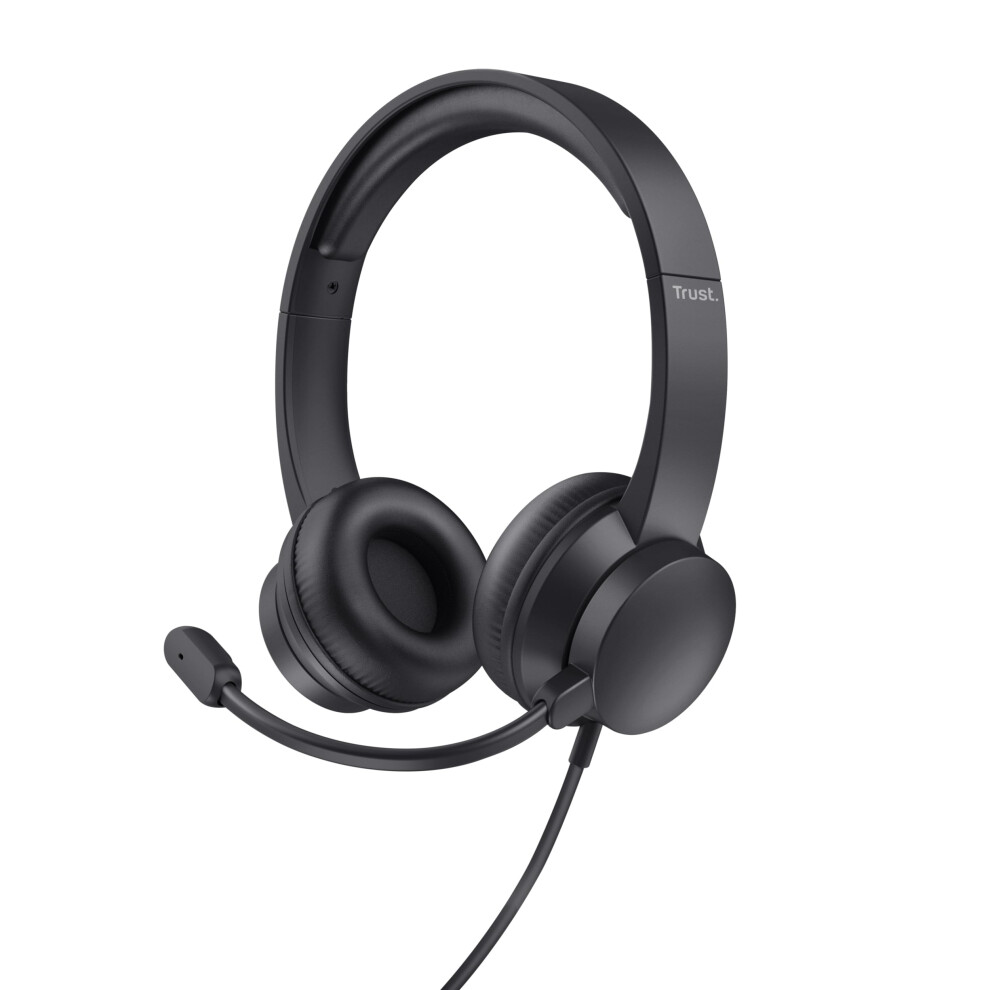 Overear Wired Stereo Headphones With Microphone, Noise Reduction, Comfort Fit, Hs150 Black 9382693370037