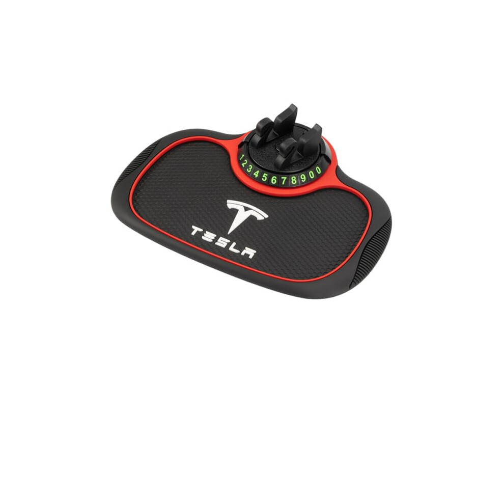 Dashboard Mat Antislip Phone Holder Pvc Grip For Tesla Model 3 20192025 Car Accessories Black/Red 9347817604597