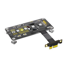 PCIe M.2 NVMe to PCIe x1 SSD Adapter with Active Cooling Fan and LED Pad for 22302280 Desktop