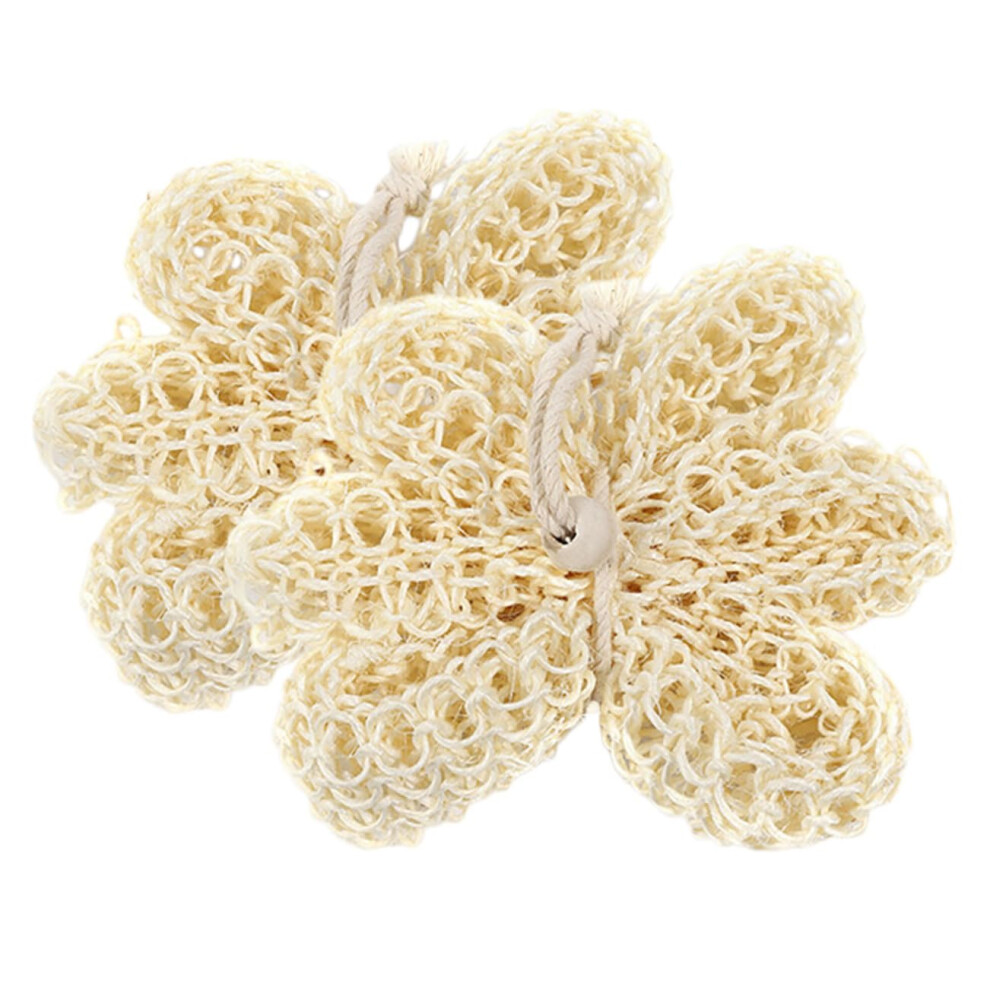 Light Sisal Bath Scrubber Portable Longhandle Twopiece Set For Gentle Shower Cleaning