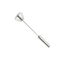 304 Stainless Steel Egg Beater Manual Hand Mixer with SelfTurning Whisk for Flour and Cream