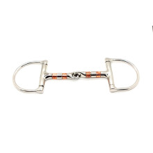 Stainless Steel D-Ring Snaffle Bit with Copper Roller Mouth, 5 Inch Size, Horse Riding Equipment, Durable Design
