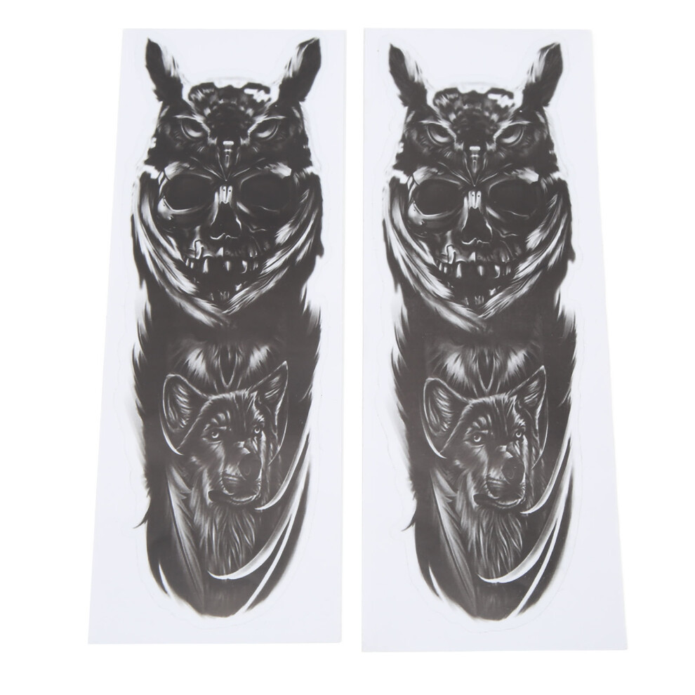 2Pcs Motorcycle Shock Stickers Paper Universal Skull Wolf Strong Sticky 6941376328685