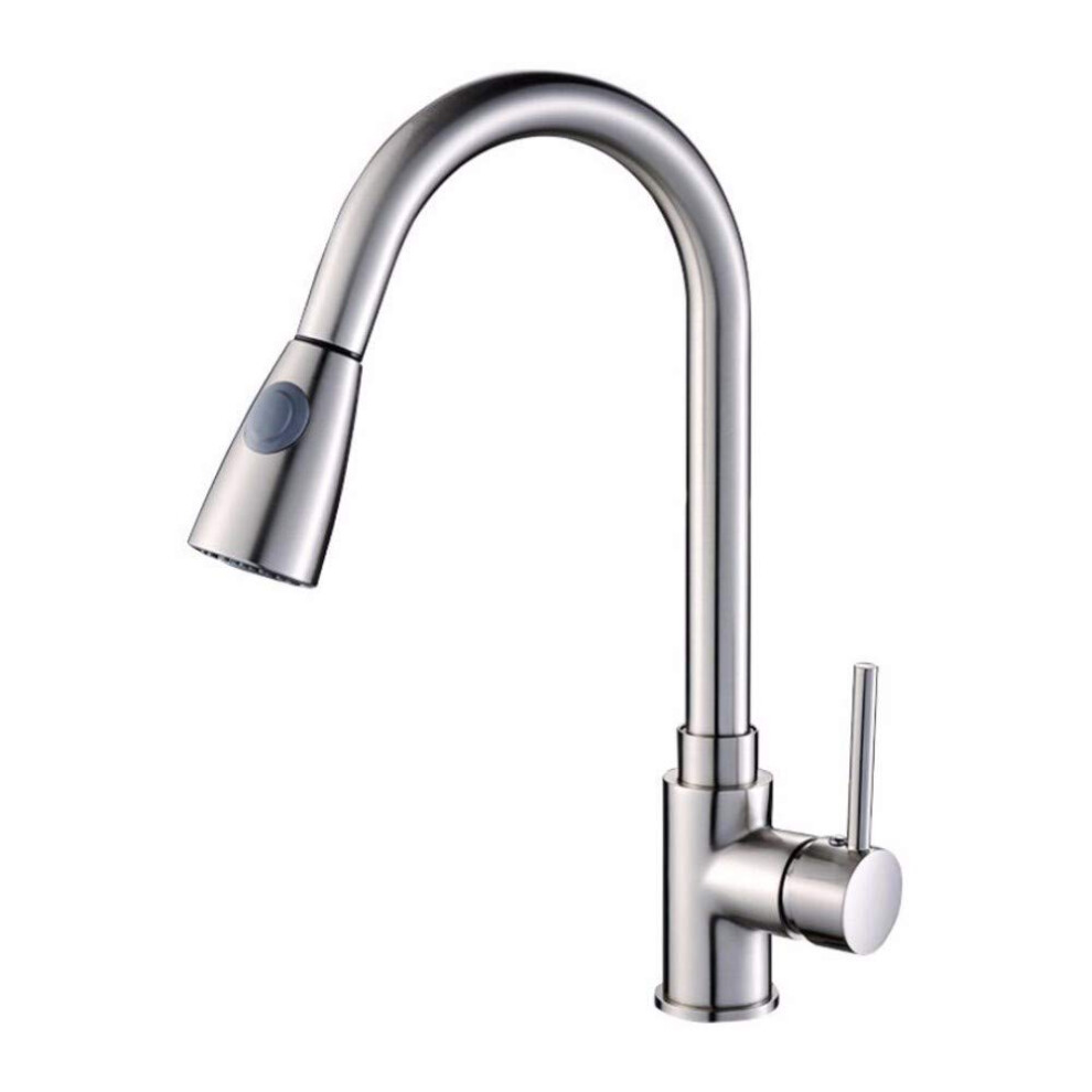 Kitchen Faucet With Pulldown Sprayer, Brushed Nickel Finish, 1Handle, Easy To Clean, Fits 1/2 In. Connections 9187378481042