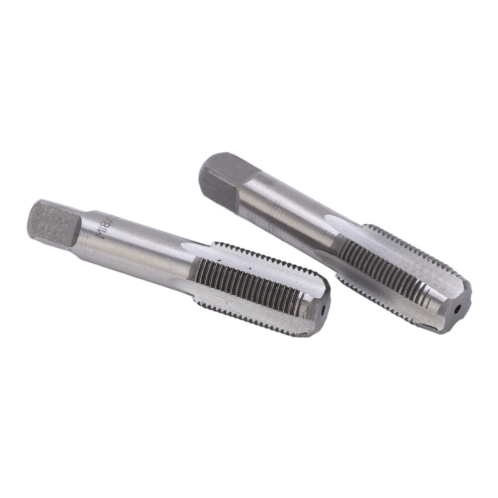 2Pcs M18x1.5 High Speed Steel Straight Flute Taps For Metal & Wood 4671376330570