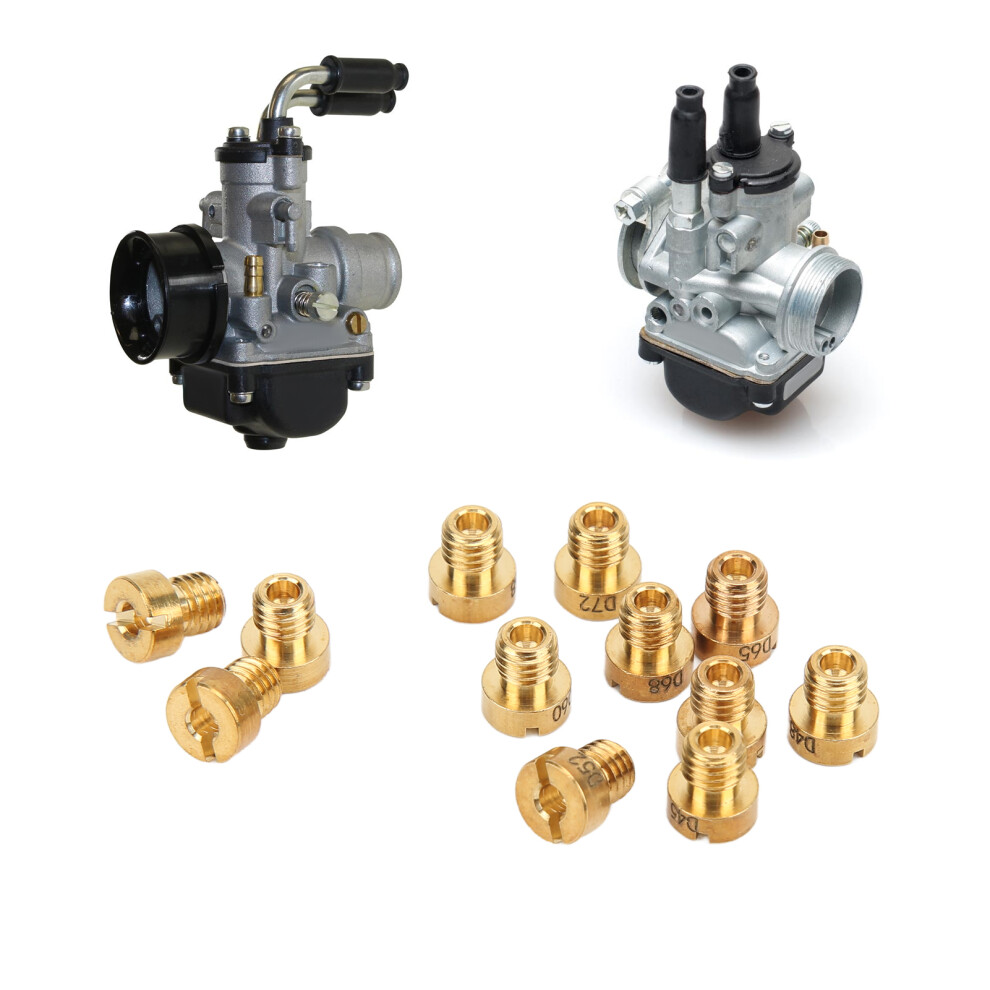 12Pcs Carburetor Main Jets And Nozzles Metal For Dellorto Phbg Sha Shb Shbc Gold 4931376330636
