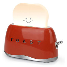 Retro Decor Broodrooster Lamp, Retro Broodrooster Vorm Bureau Decoratie Cadeaus voor Tieners Tieners Tweens Vrouwen Rood