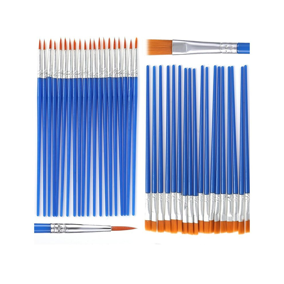 Acrylic Paint Brush Set 50 Pcs Small Brushes Flat Detail Soft Bristle Watercolor Model for Face Painting  Supplies-image-OPC-PPWSWXD-NEW