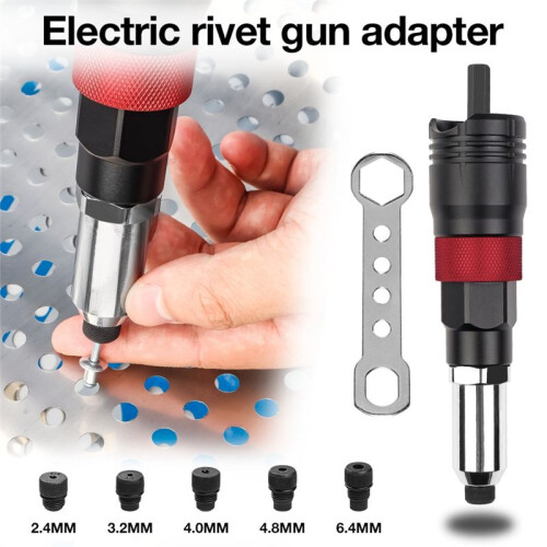 Cordless Riveting Machine Kit 2.4mm/3.2mm/4.0mm/4.8mm/6.4mm Insert Nut Riveting Tools Industrial Electric Rivet Adapter 1