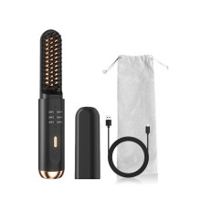 Cordless Hair Straightener Brush Fast Heated Straightener Brush Multifunctional Negative Ions Electric Hot Comb Hair
