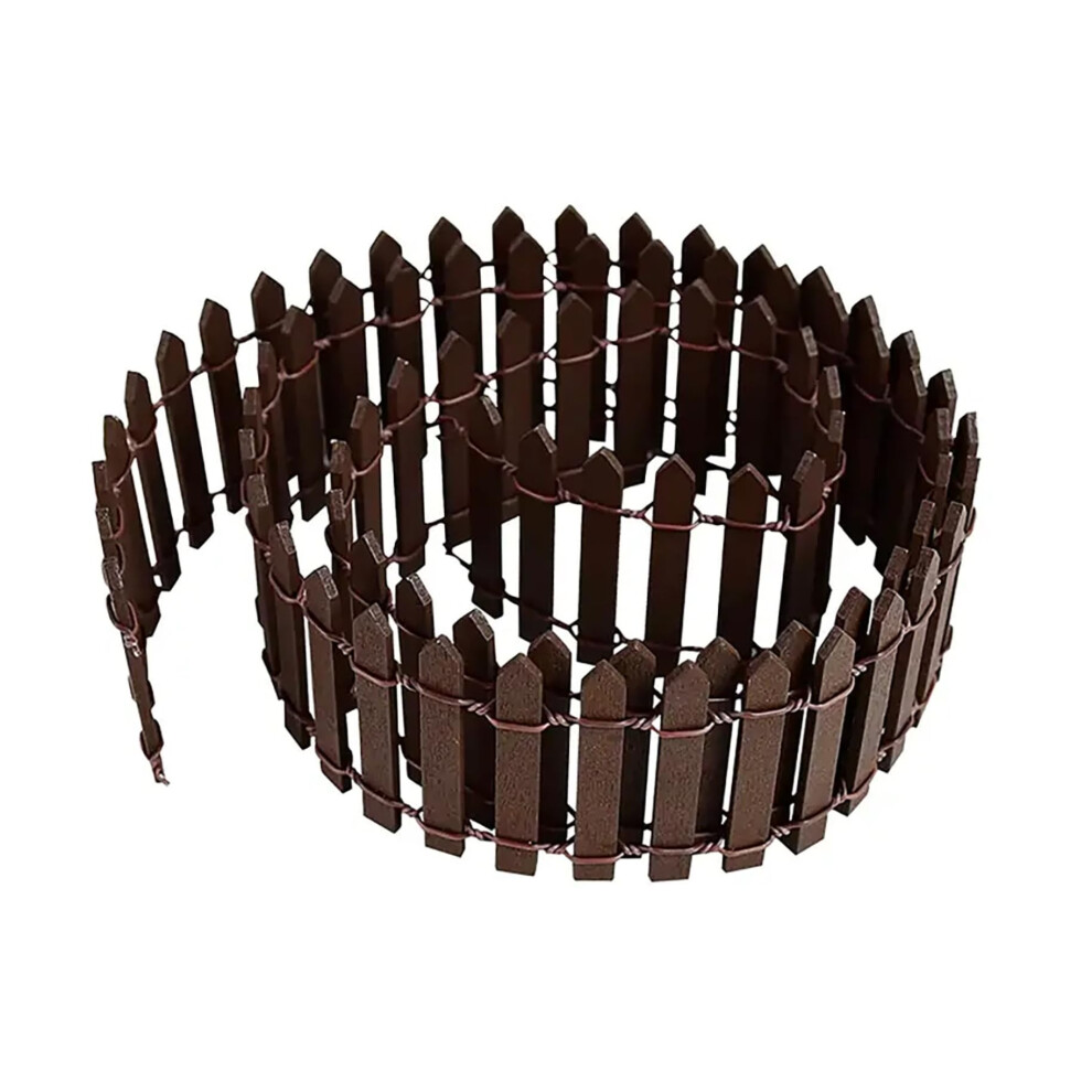 Miniature Garden Fence 35 Inches Coffee Rustic Wood Picket For Fairy Garden And Dollhouse Decor 9187378482445