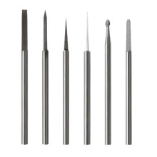 6Pcs Tungsten Steel Engraving Carving Knife Set Sword Shaped 2.35mm Shank Olive Amber End Mill Router Bit