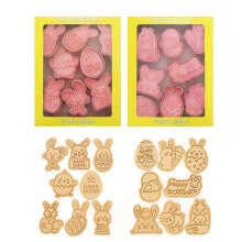 16 STKS Pasen Cookie Cutter Mold Paaseieren Konijn Chick Biscuit Fondant Mold voor Pasen Party Cake Decoratie
