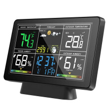 LCD Weather Station Wireless Digital Thermometer Electric Indoor/Outdoor Thermometer Hygrometer EU Plug