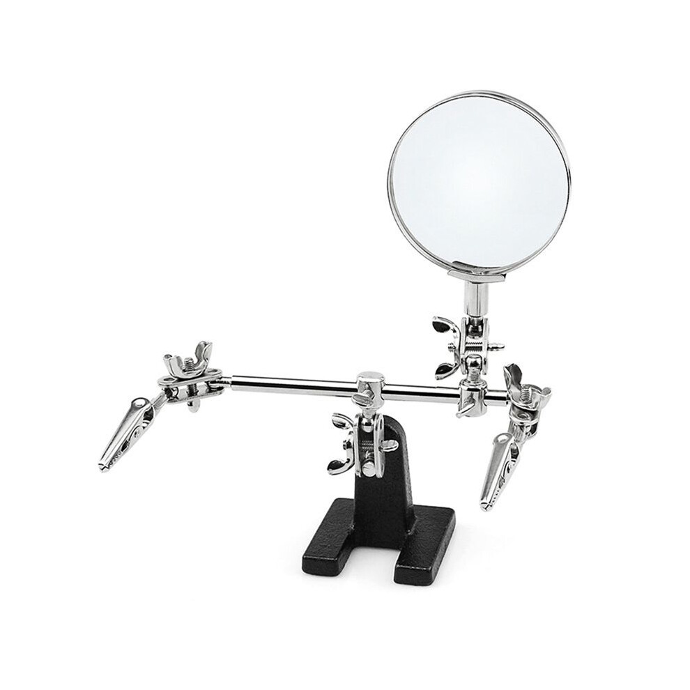 Light Welding Magnifying Glass With Led 5X Lens Auxiliary Clip Loupe Desktop Magnifier Third Hand Soldering Repair Tool