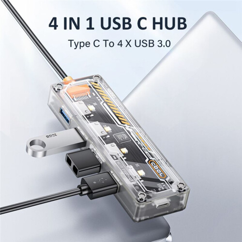 4 in 1 Hub Docking Station 5Gbps High Speed Type C Splitter Adapter for Laptops, PC and Tablets 2