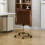 Living And Home Brown PU Upholstered Office Chair 4
