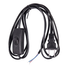 US Plug 1.8M Power Cord /off Button AC110V 3A AC250V 6A Black