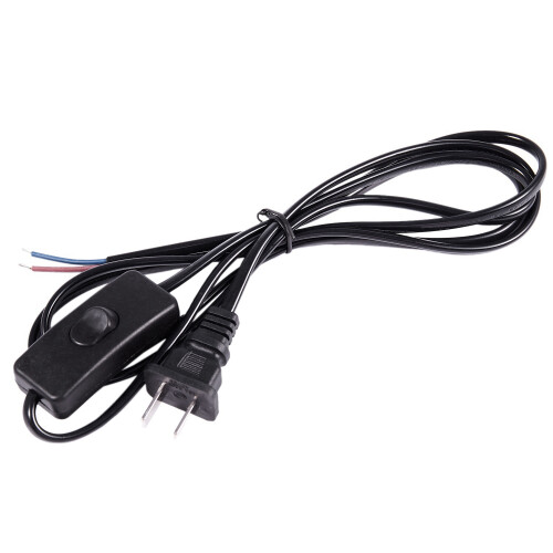 US Plug 1.8M Power Cord /off Button  AC110V 3A AC250V 6A Black 2