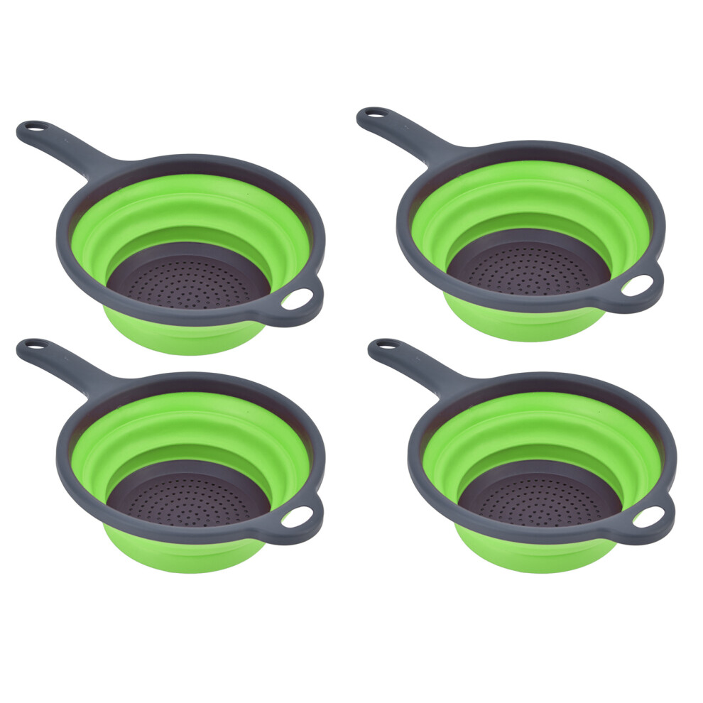 Silicone Vegetable Strainer For Kitchen Use, Folding Strainer, Multi Purpose Drain Basket With Handle, Heat Resistant And Dishwasher Safe, Flexible 9358999781389