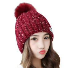 Removable Faux Fur Pompom Beanie with Easy to Match Style, Knitted Beanie Hat for Women in Trendy Design, Suitable Occasions for Winter Events and
