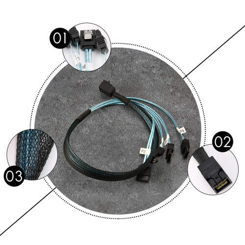 Internal  SAS to  Cable, SFF-8643 to  Forward Breakout Compatible with  Controller Hard Drive (1.6Ft) 2